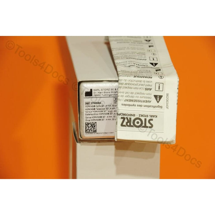 Karl Storz 27005BA OEM box label showing REF 27005BA and specifications